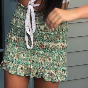 Skyler + Madison Super Cute Green Fringe Skirt